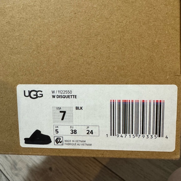 UGG Disquette Shearling Slippers – Black – NEW - Picture 4 of 4